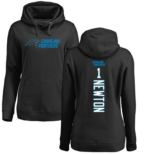 Carolina Panthers Black Women Cam Newton Backer NFL Football #1 Pullover Hoodie Sweatshirts